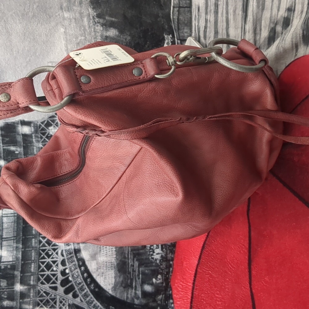 Free People Rare Find Raspberry Hobo - Picture 2 of 14